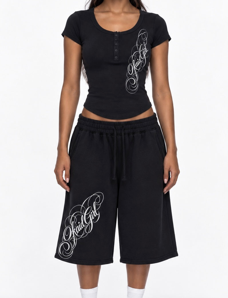 Okaid Henley Short Sleeve Top