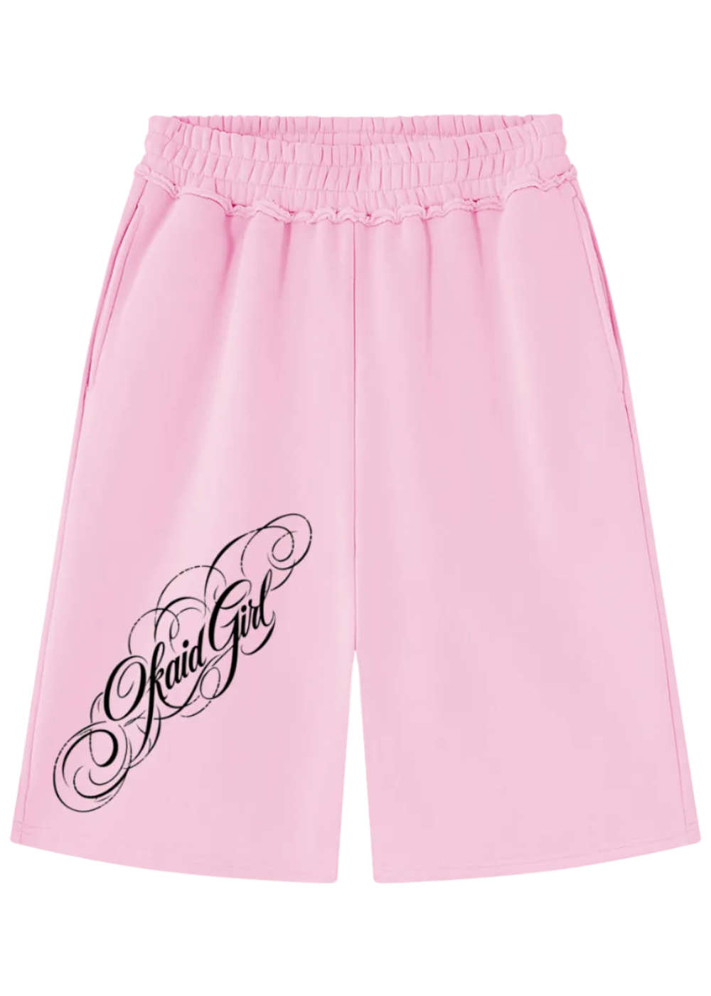 Pink Low Rise Baggy Long Shorts
