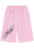 Pink Low Rise Baggy Long Shorts
