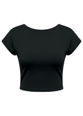 Basic Open Back Cotton Crop Top