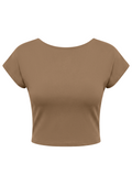 Basic Open Back Cotton Crop Top
