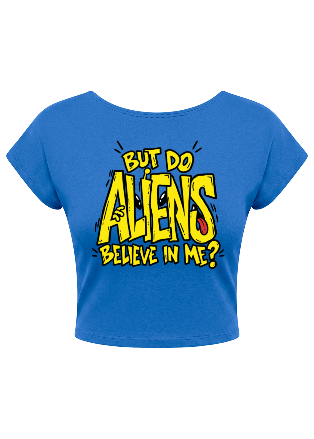 Aliens Open Back Cotton Crop Top