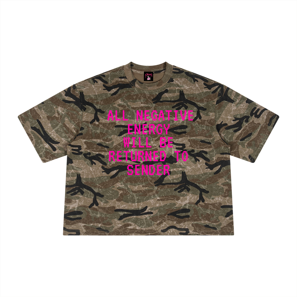 No Negative Energy Camo Oversized T-shirt