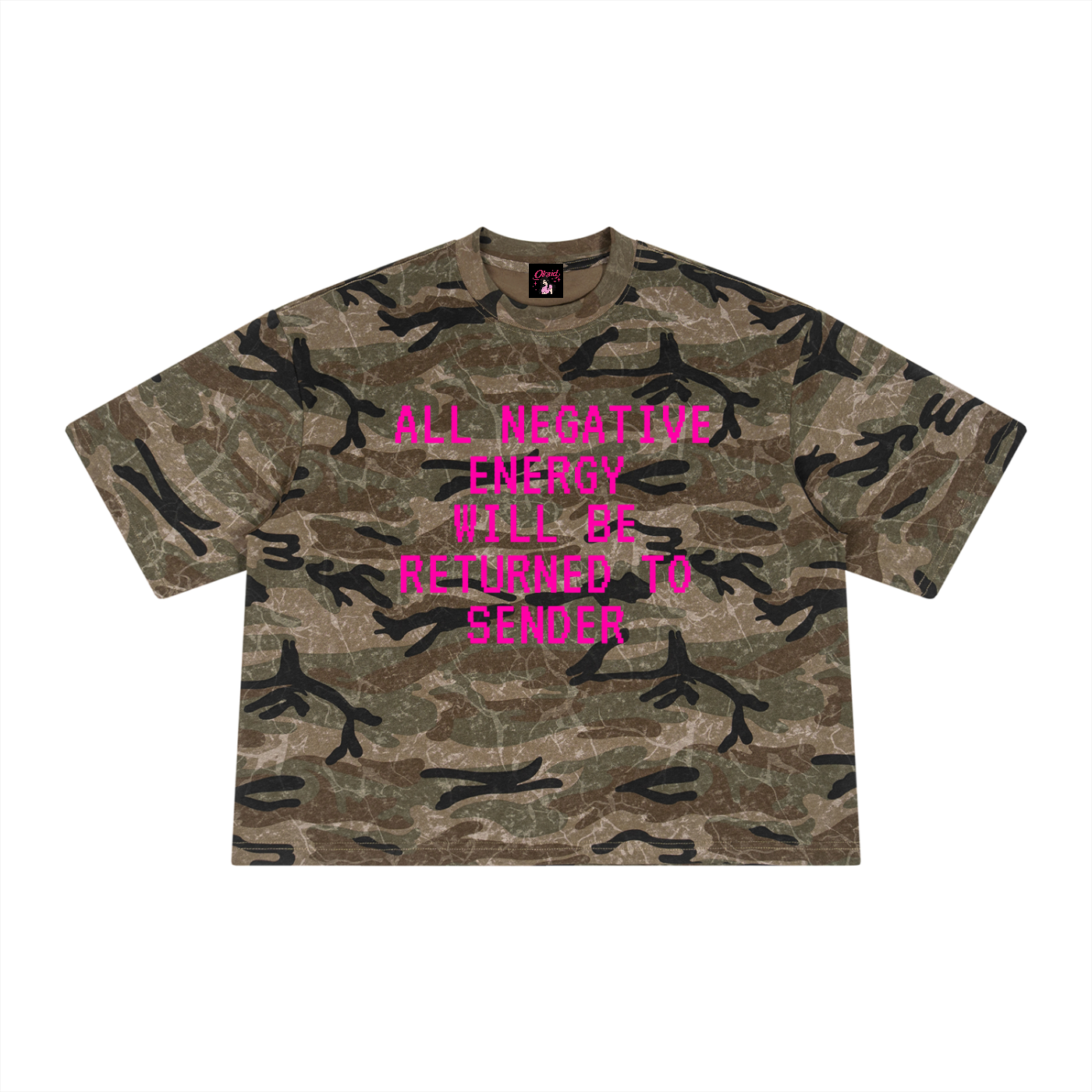 No Negative Energy Camo Oversized T-shirt