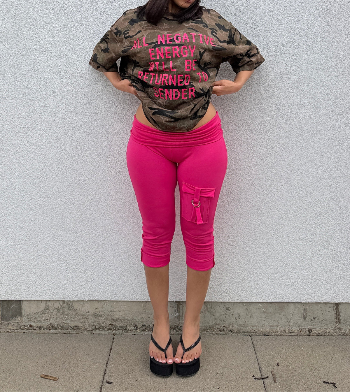 No Negative Energy Camo Oversized T-shirt