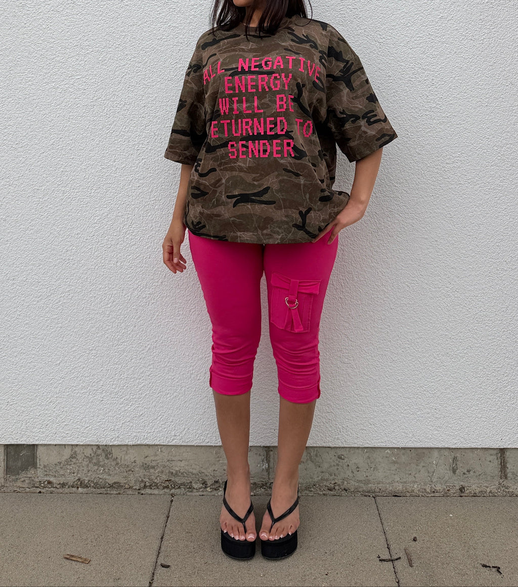 No Negative Energy Camo Oversized T-shirt