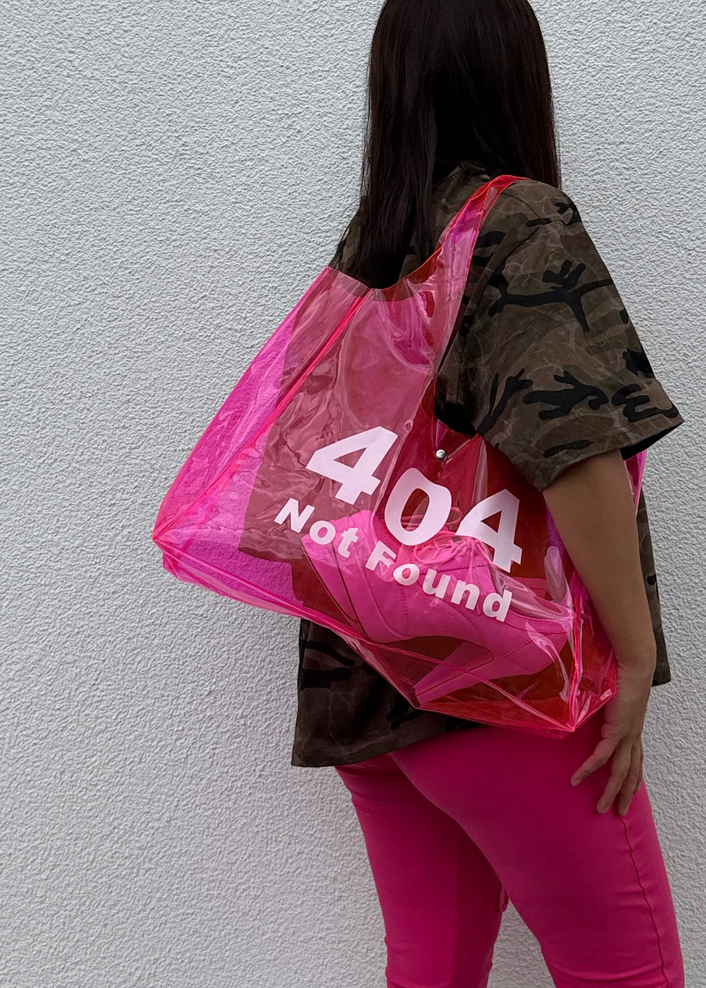 404 Not Found Large Hot Pink Jelly Tote Bag