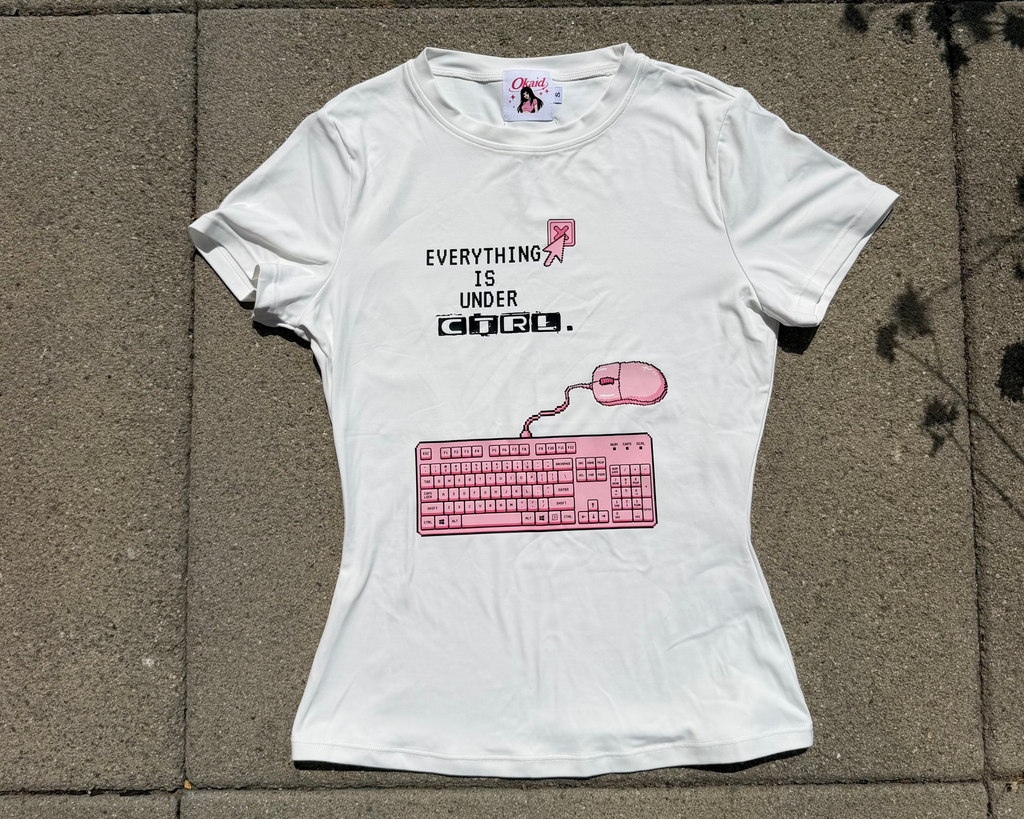Under CTRL White Baby Tee