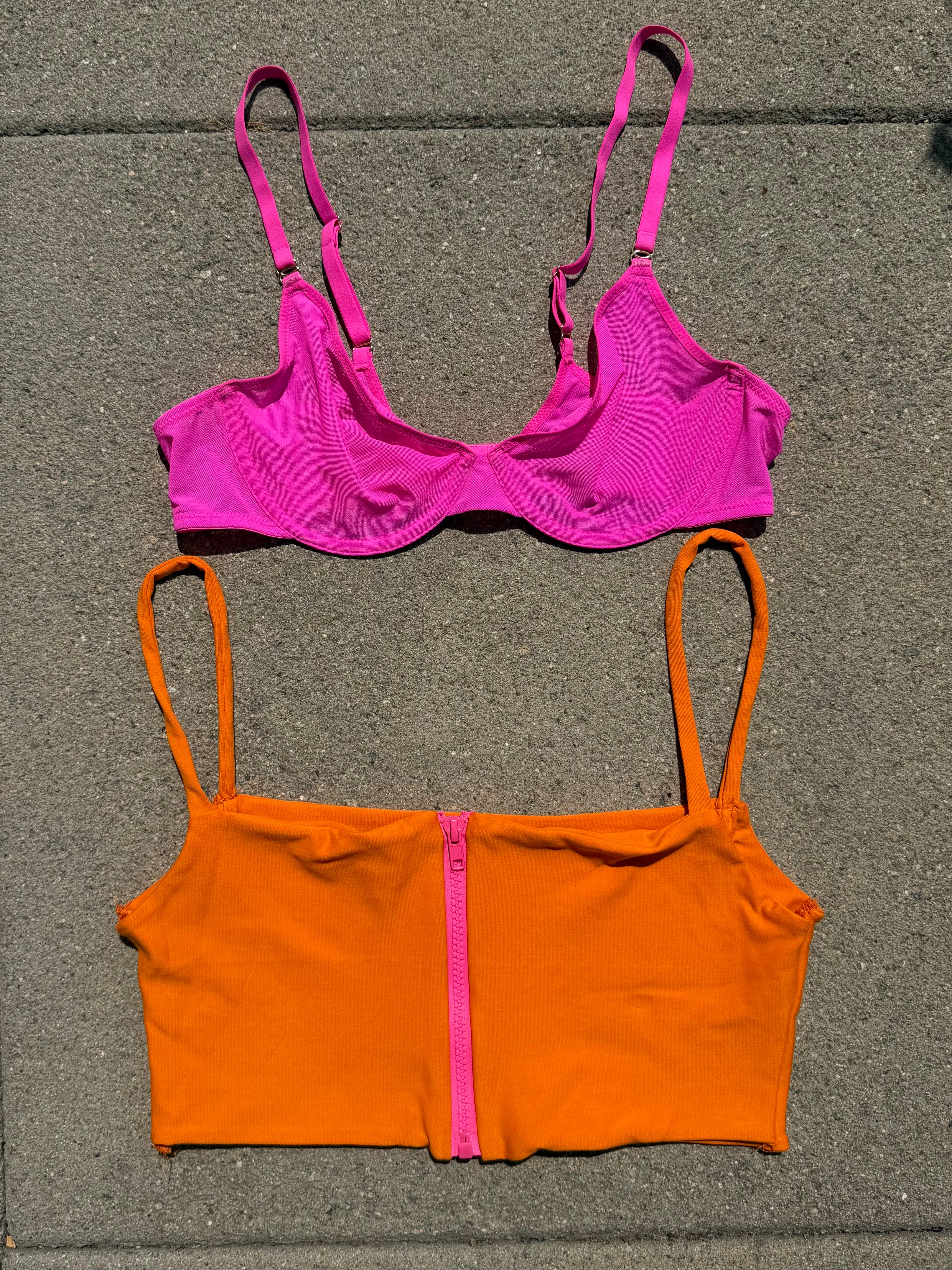 Orangina 2 Piece Zip up tank top