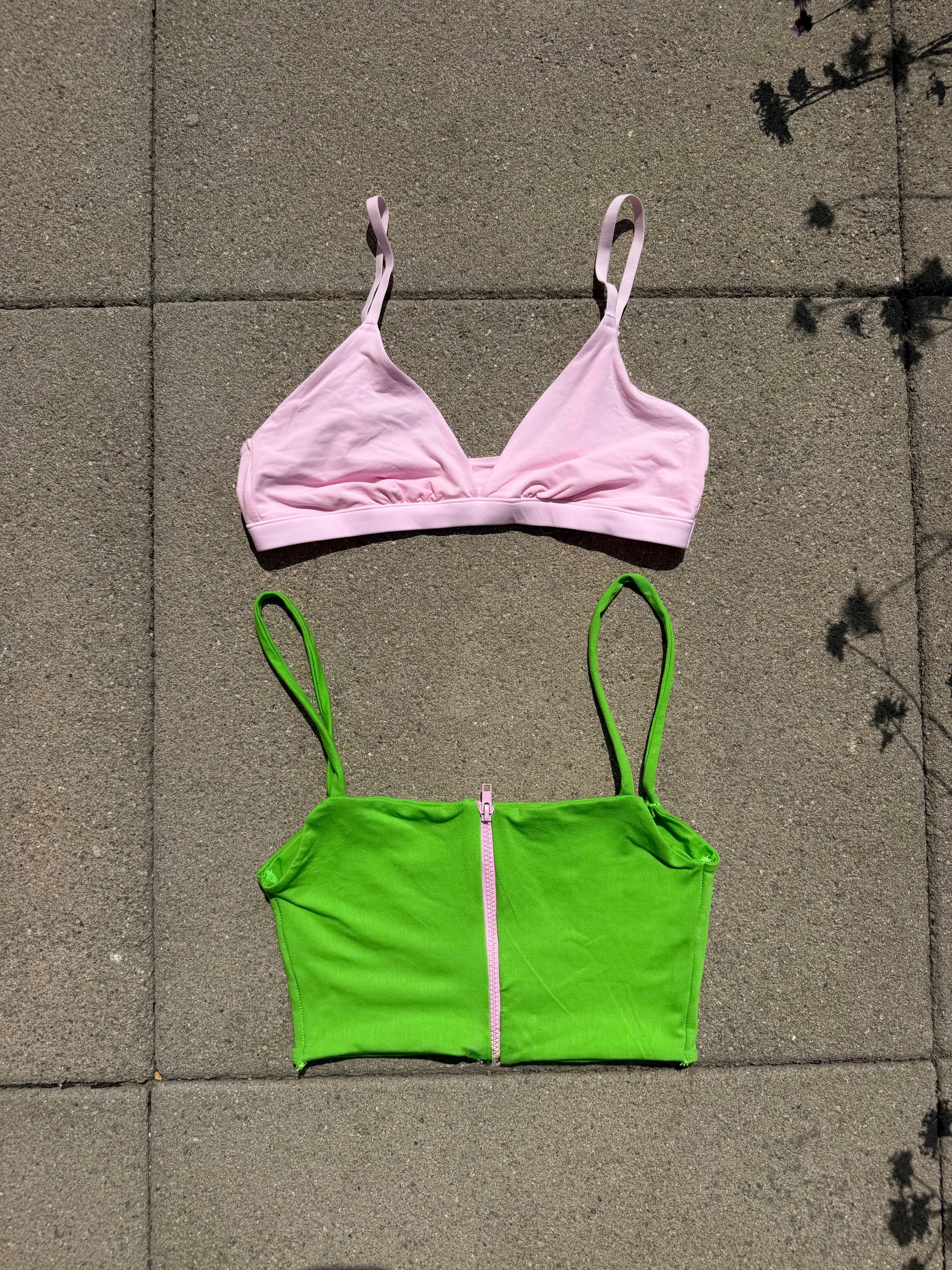 Kiwi Lime 2 Piece Zip up tank top