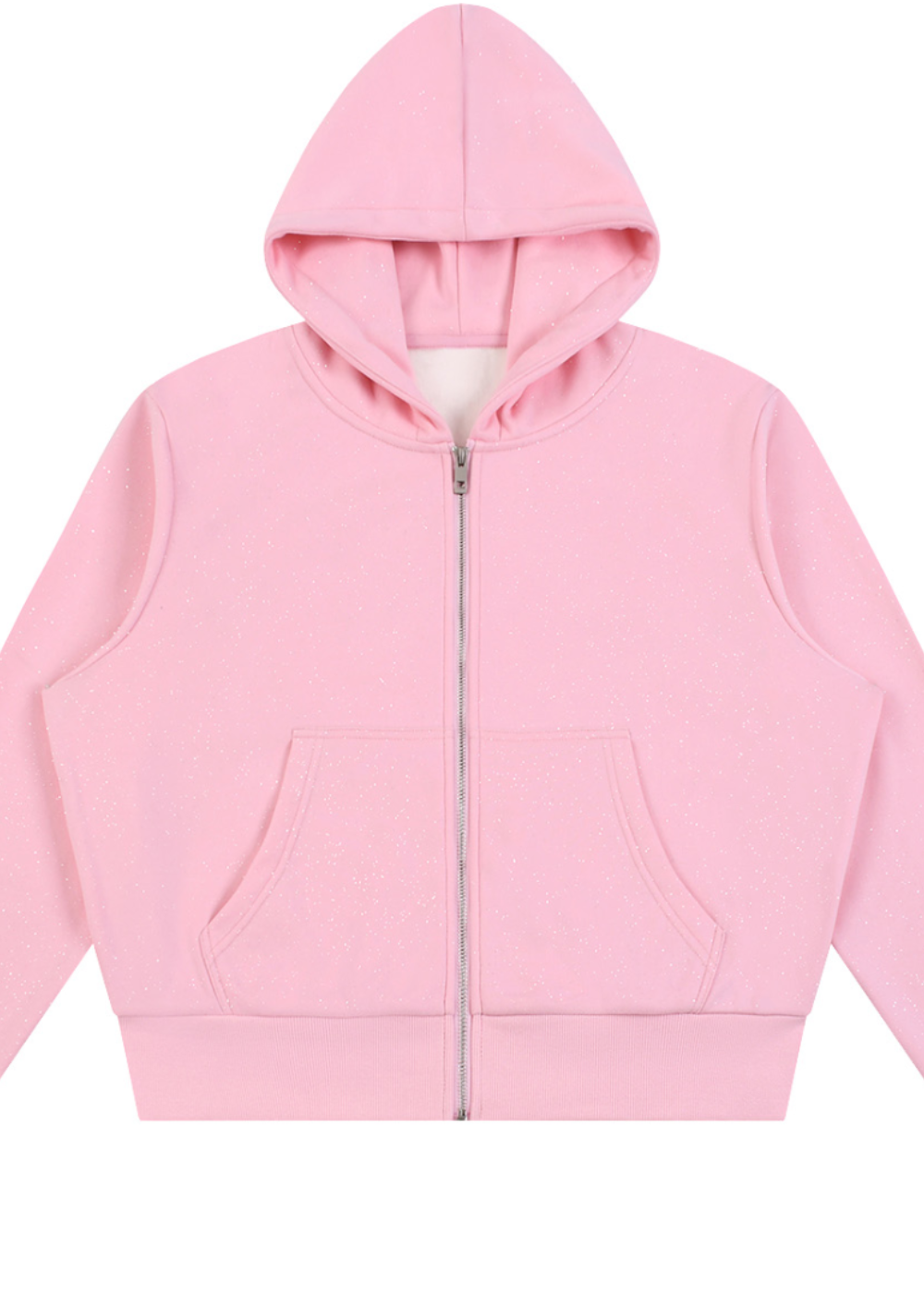 Pink Glitter Zip Up Hoodie