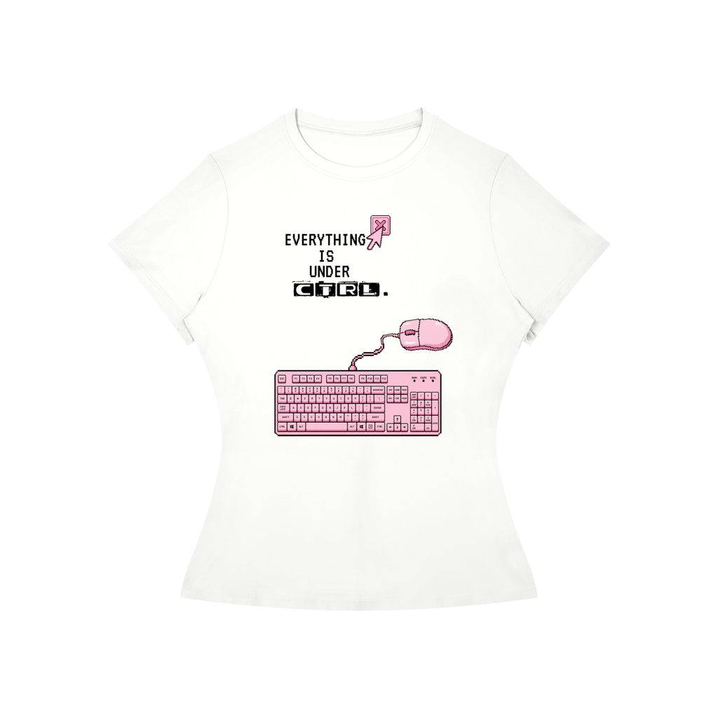 Under CTRL White Baby Tee