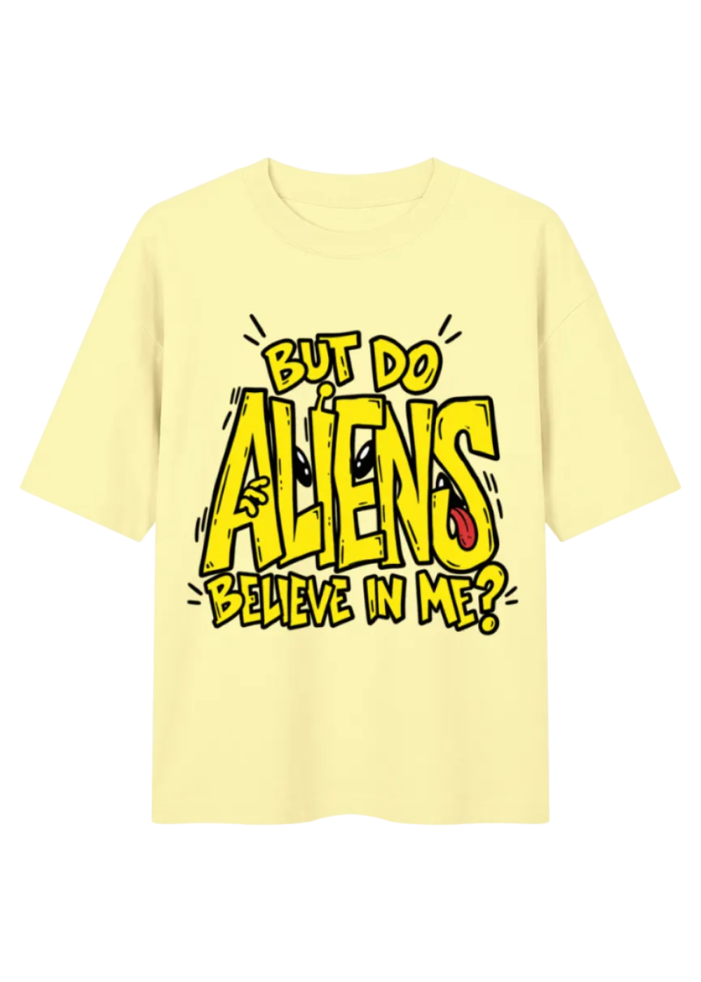 Aliens Drop Shoulder Cotton T-Shirt